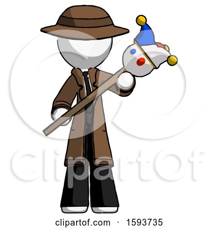 White Detective Man Holding Jester Diagonally by Leo Blanchette