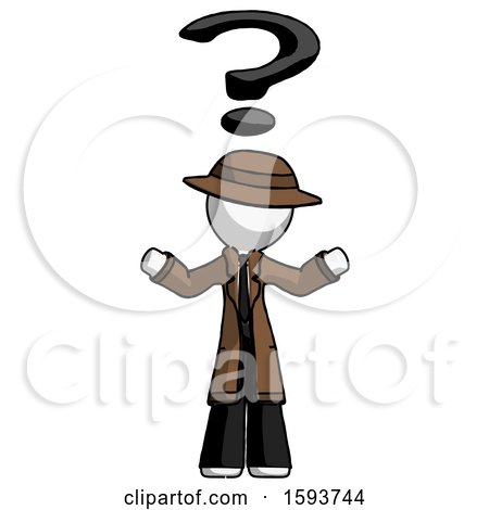 White Detective Man with Question Mark Above Head, Confused by Leo Blanchette