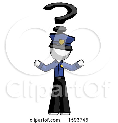 White Police Man with Question Mark Above Head, Confused by Leo Blanchette