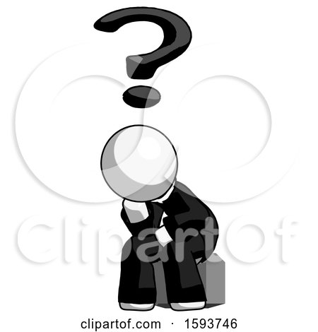 White Clergy Man Thinker Question Mark Concept by Leo Blanchette