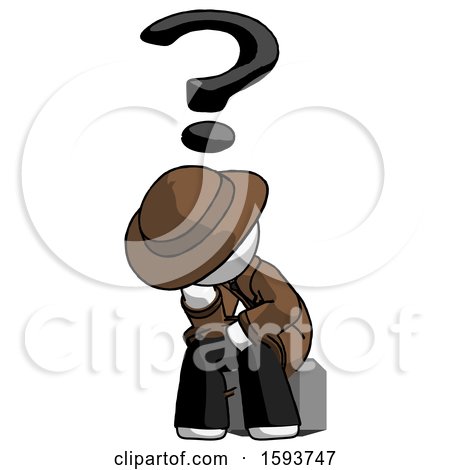 White Detective Man Thinker Question Mark Concept by Leo Blanchette