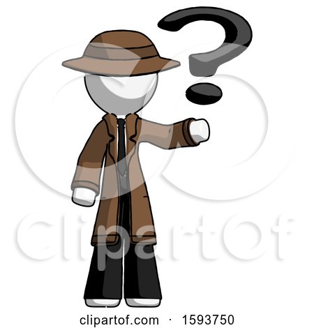 White Detective Man Holding Question Mark to Right by Leo Blanchette