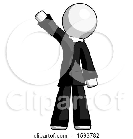 White Clergy Man Waving Emphatically with Right Arm by Leo Blanchette