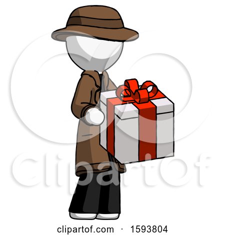 White Detective Man Giving a Present by Leo Blanchette
