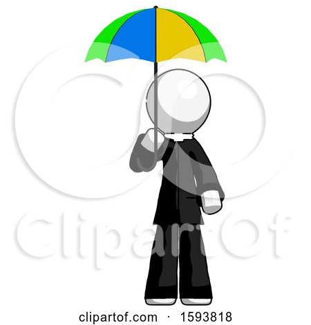 White Clergy Man Holding Umbrella Rainbow Colored by Leo Blanchette