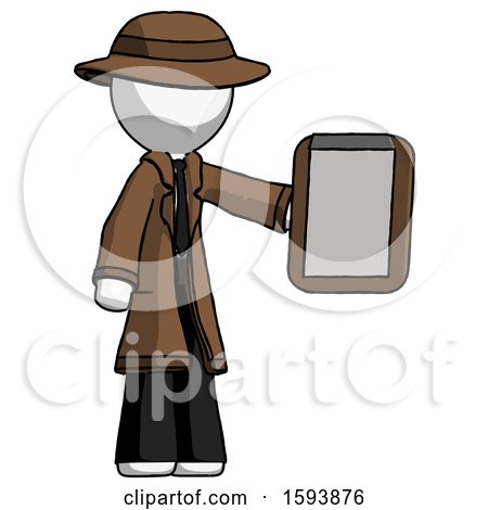 White Detective Man Showing Clipboard to Viewer by Leo Blanchette