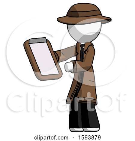 White Detective Man Reviewing Stuff on Clipboard by Leo Blanchette