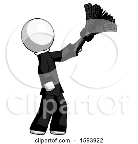 White Clergy Man Dusting with Feather Duster Upwards by Leo Blanchette
