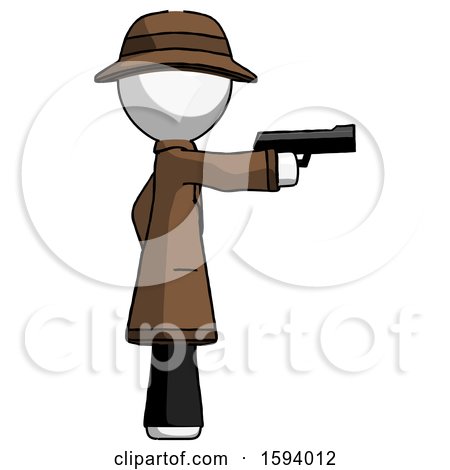 White Detective Man Firing a Handgun by Leo Blanchette