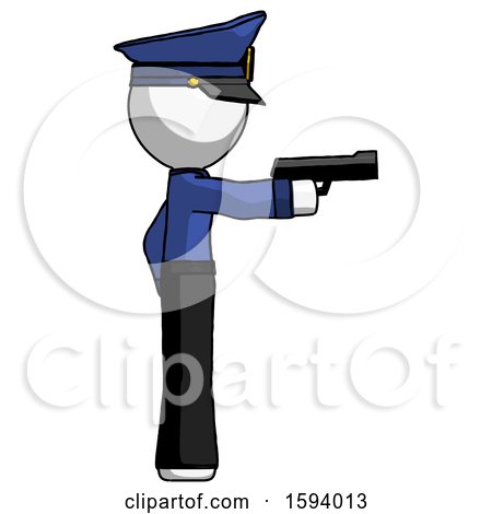 White Police Man Firing a Handgun by Leo Blanchette