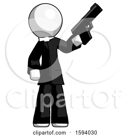 White Clergy Man Holding Handgun by Leo Blanchette
