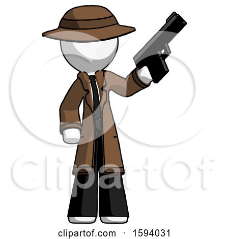 White Detective Man Holding Handgun by Leo Blanchette