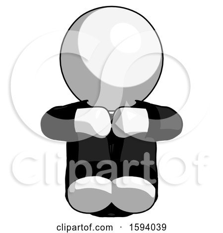 White Clergy Man Sitting with Head down Facing Forward by Leo Blanchette