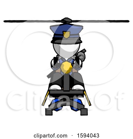 White Police Man Flying in Gyrocopter Front View by Leo Blanchette
