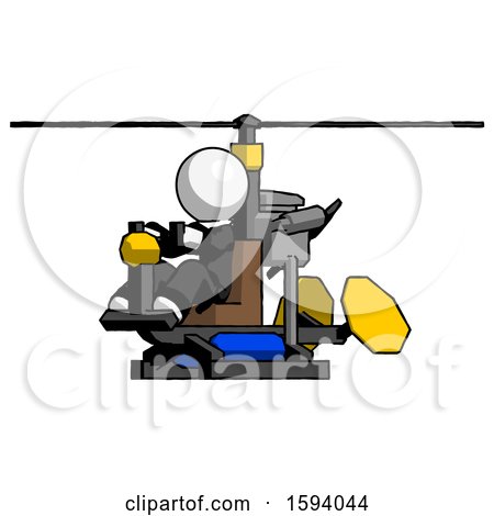White Clergy Man Flying in Gyrocopter Front Side Angle View by Leo Blanchette