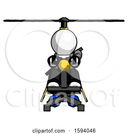 White Clergy Man Flying in Gyrocopter Front View by Leo Blanchette