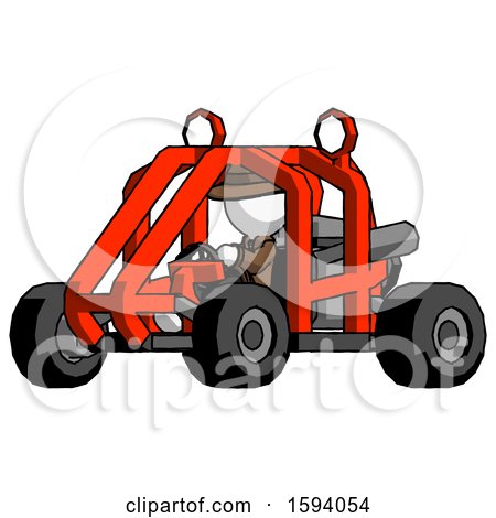White Detective Man Riding Sports Buggy Side Angle View by Leo Blanchette