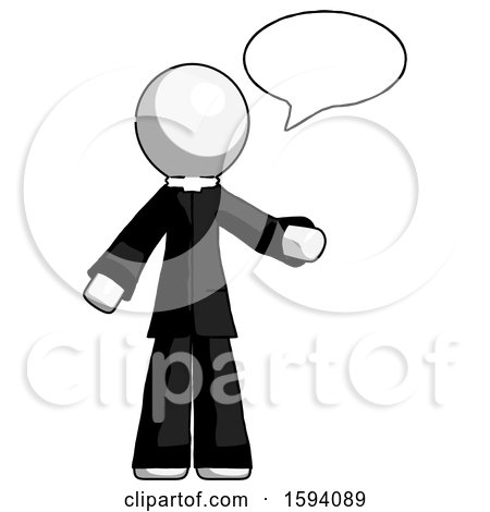 White Clergy Man with Word Bubble Talking Chat Icon by Leo Blanchette