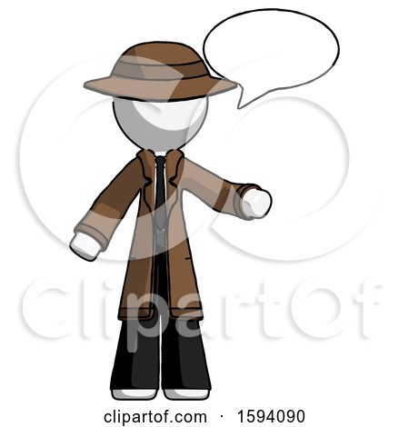 White Detective Man with Word Bubble Talking Chat Icon by Leo Blanchette