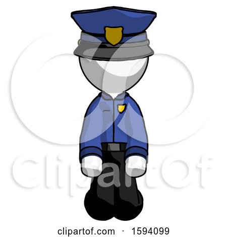 White Police Man Kneeling Front Pose by Leo Blanchette