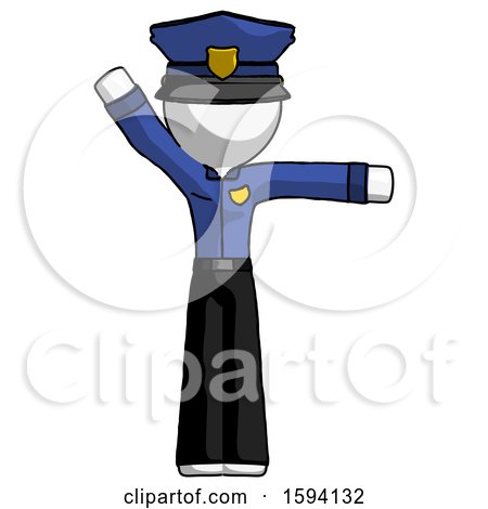 White Police Man Directing Traffic Right by Leo Blanchette