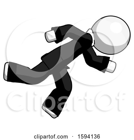 White Clergy Man Running While Falling down by Leo Blanchette