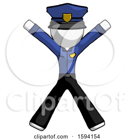 White Police Man Jumping or Flailing by Leo Blanchette