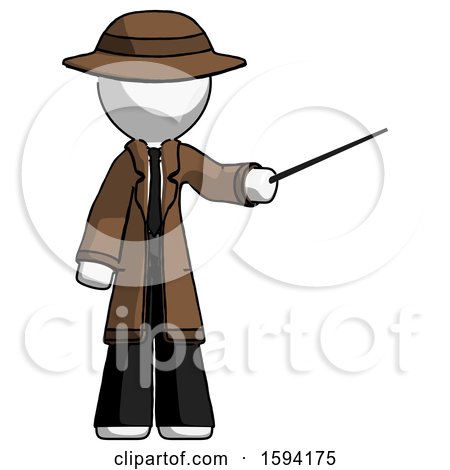 White Detective Man Teacher or Conductor with Stick or Baton Directing by Leo Blanchette