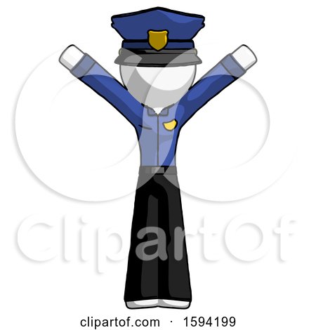 White Police Man with Arms out Joyfully by Leo Blanchette