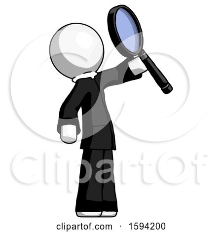 White Clergy Man Inspecting with Large Magnifying Glass Facing up by Leo Blanchette