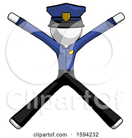 White Police Man with Arms and Legs Stretched out by Leo Blanchette