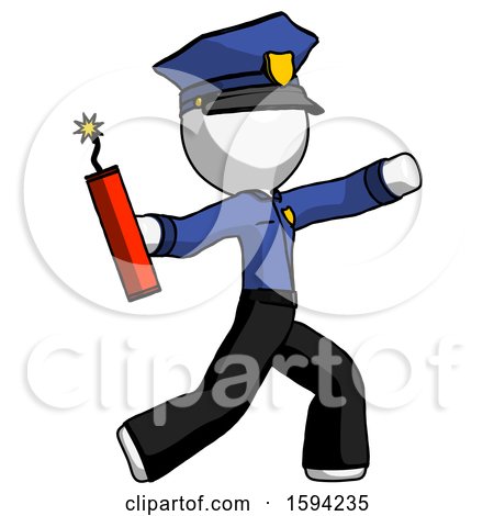White Police Man Throwing Dynamite by Leo Blanchette