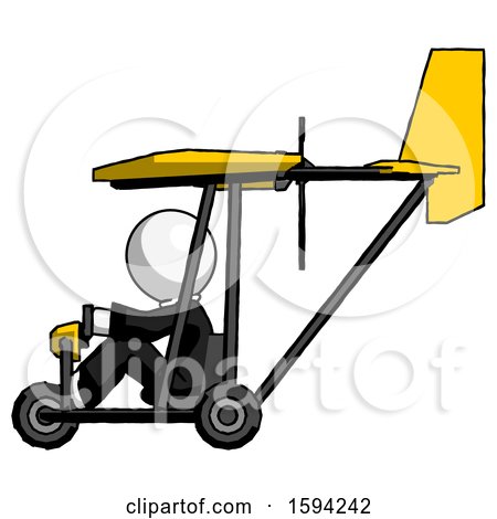 White Clergy Man in Ultralight Aircraft Side View by Leo Blanchette