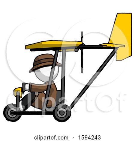 White Detective Man in Ultralight Aircraft Side View by Leo Blanchette