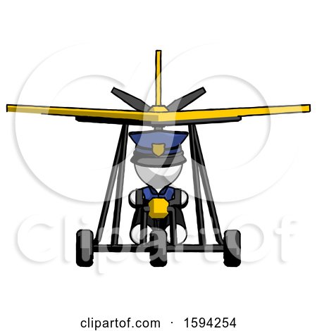 White Police Man in Ultralight Aircraft Front View by Leo Blanchette
