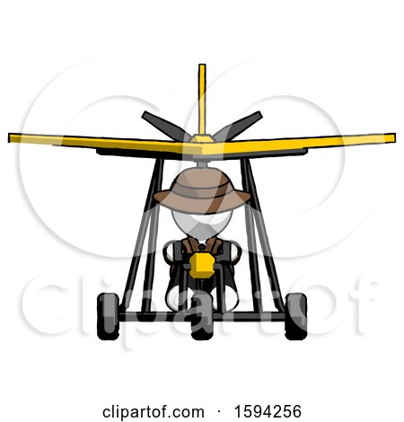 White Detective Man in Ultralight Aircraft Front View by Leo Blanchette