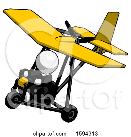 White Clergy Man in Ultralight Aircraft Top Side View by Leo Blanchette