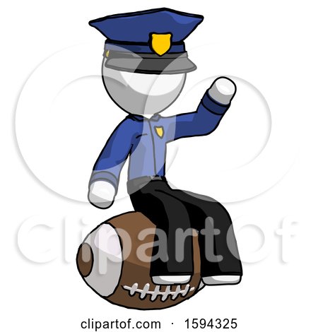 White Police Man Sitting on Giant Football by Leo Blanchette