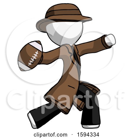 White Detective Man Throwing Football by Leo Blanchette