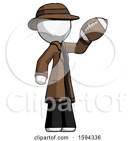 White Detective Man Holding Football up by Leo Blanchette