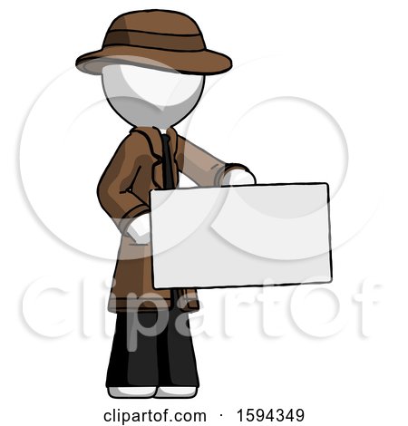 White Detective Man Presenting Large Envelope by Leo Blanchette