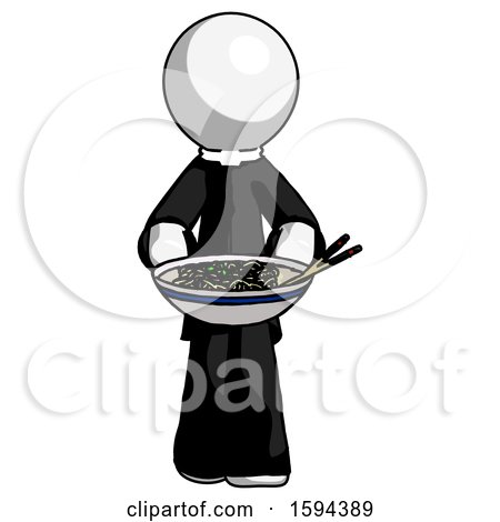 White Clergy Man Serving or Presenting Noodles by Leo Blanchette