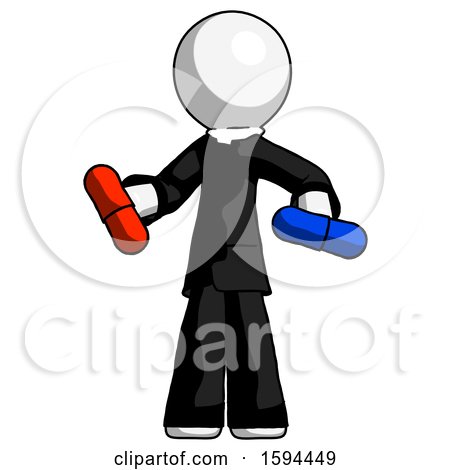 White Clergy Man Red Pill or Blue Pill Concept by Leo Blanchette