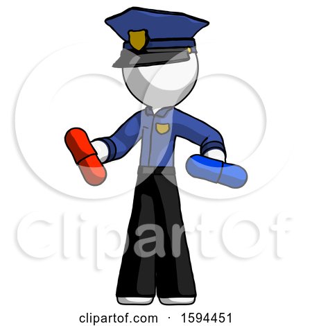 White Police Man Red Pill or Blue Pill Concept by Leo Blanchette