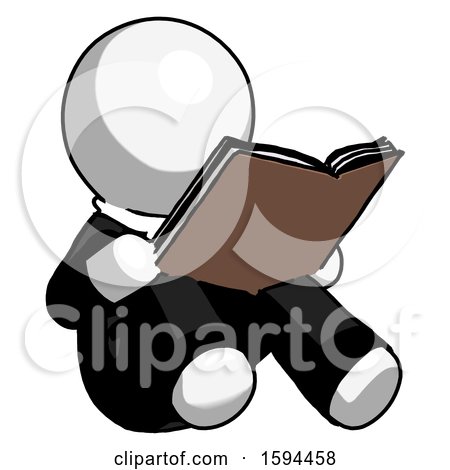 White Clergy Man Reading Book While Sitting down by Leo Blanchette