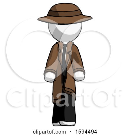 White Detective Man Walking Front View by Leo Blanchette