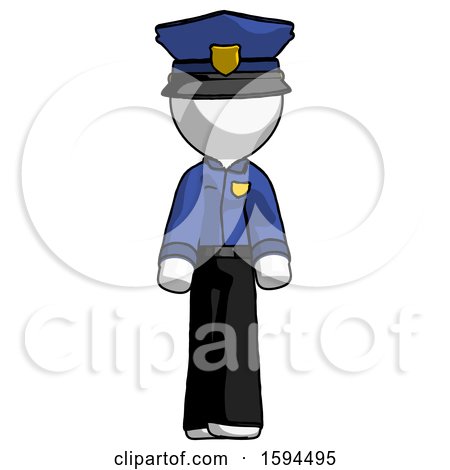 White Police Man Walking Front View by Leo Blanchette