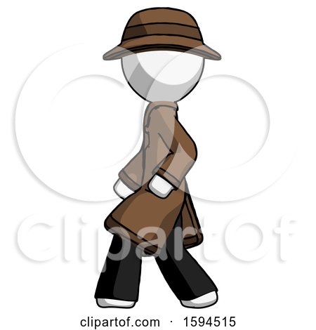 White Detective Man Walking Left Side View by Leo Blanchette