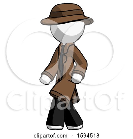 White Detective Man Man Walking Turned Left Front View by Leo Blanchette
