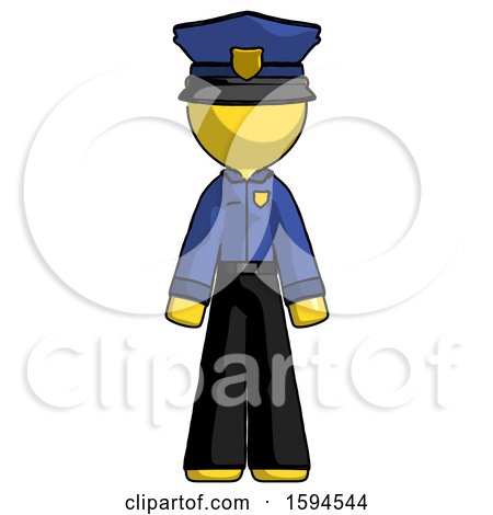 Yellow Police Man Standing Facing Forward by Leo Blanchette